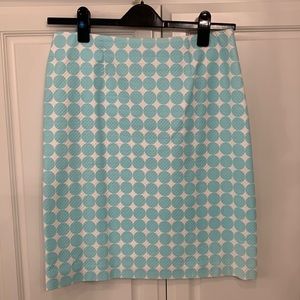 Doncaster aqua and white dot skirt